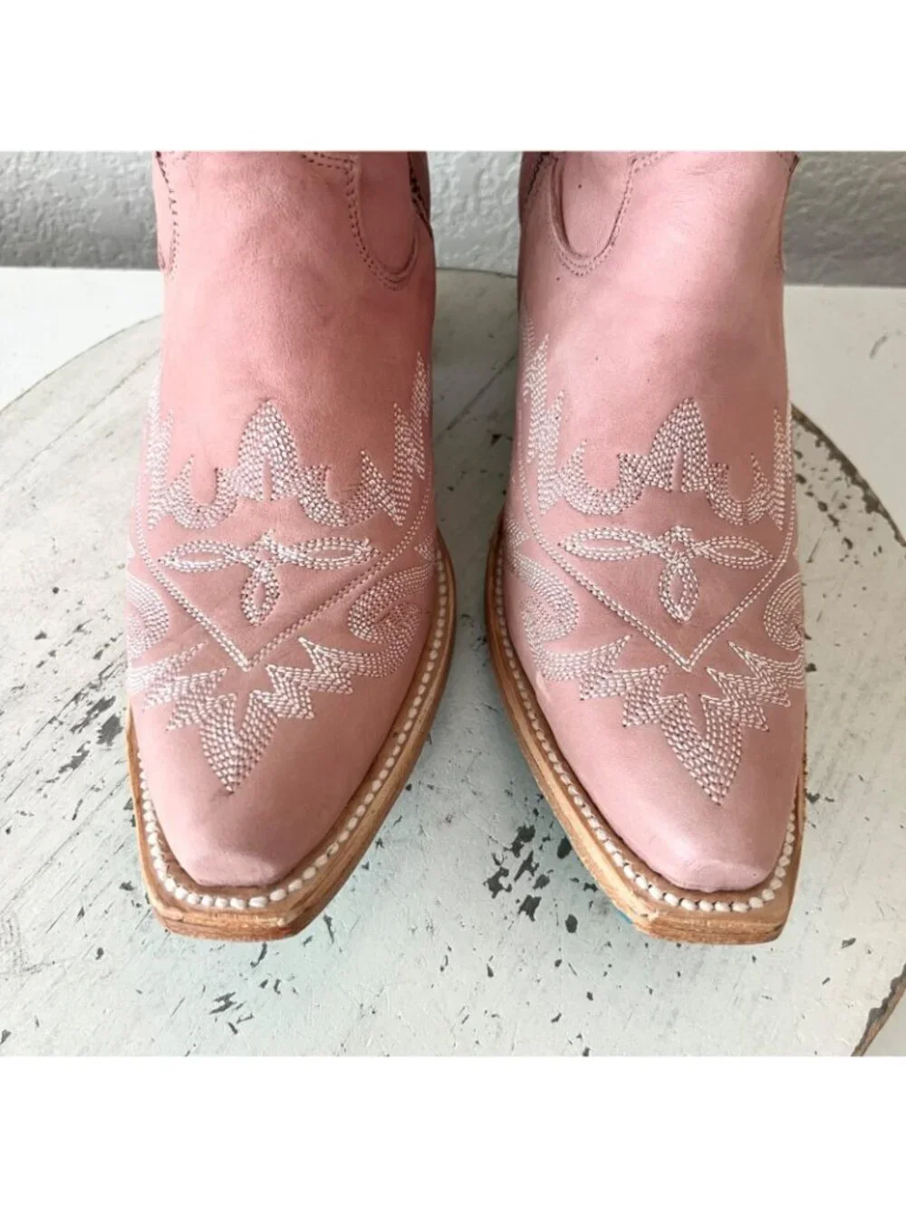 Lane LEXINGTON Over the Knee Cowboy Boots Pink Western Cowgirl Tall Snip Toe 7